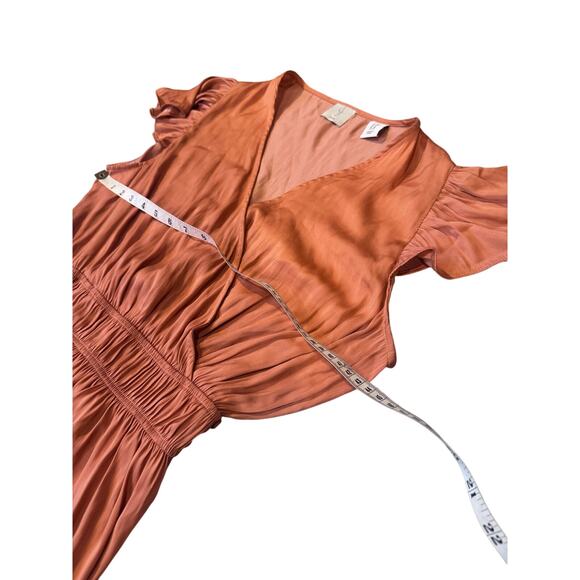 Joie Copper Rose Tiered Maxi Dress Flutter Sleeves Women’s Size Medium NWT - Picture 10 of 12